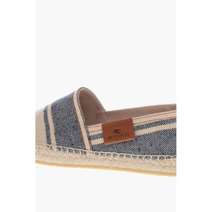Stripe Patterned Canvas Espadrillas