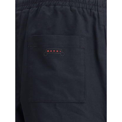 Black Cotton Casual Pants