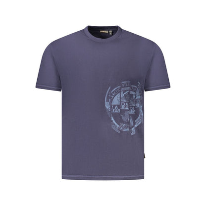 Blue Cotton Men T-Shirt