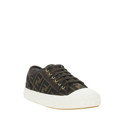 Brown Polyamide Low Top Sneakers
