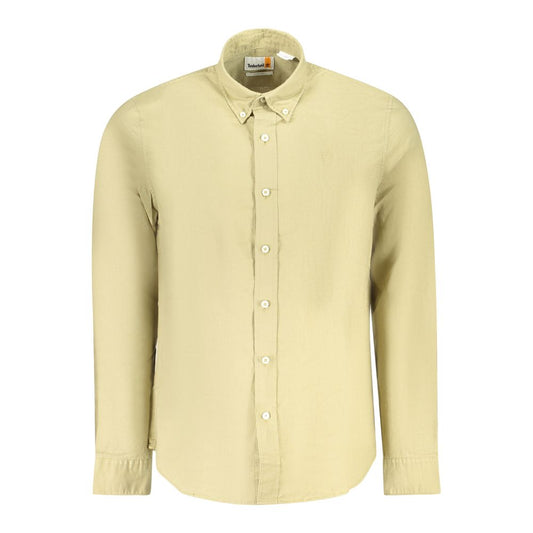 Beige Cotton Men Shirt