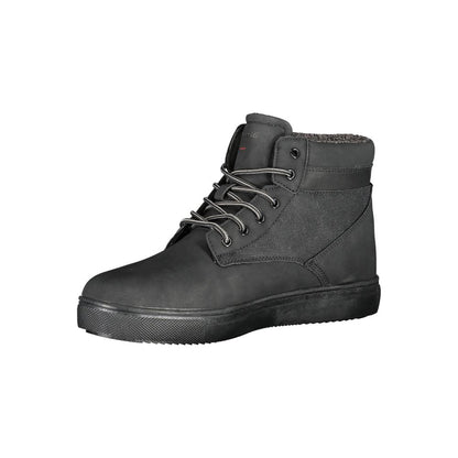 Black Polyurethane Men's Ankle Boot