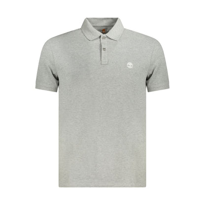 "Gray Cotton Men Polo Shirt"