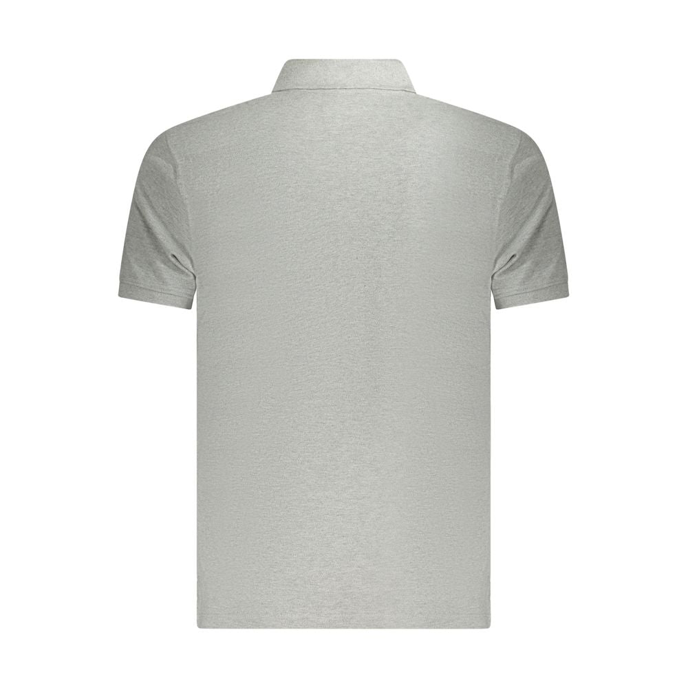 "Gray Cotton Men Polo Shirt"