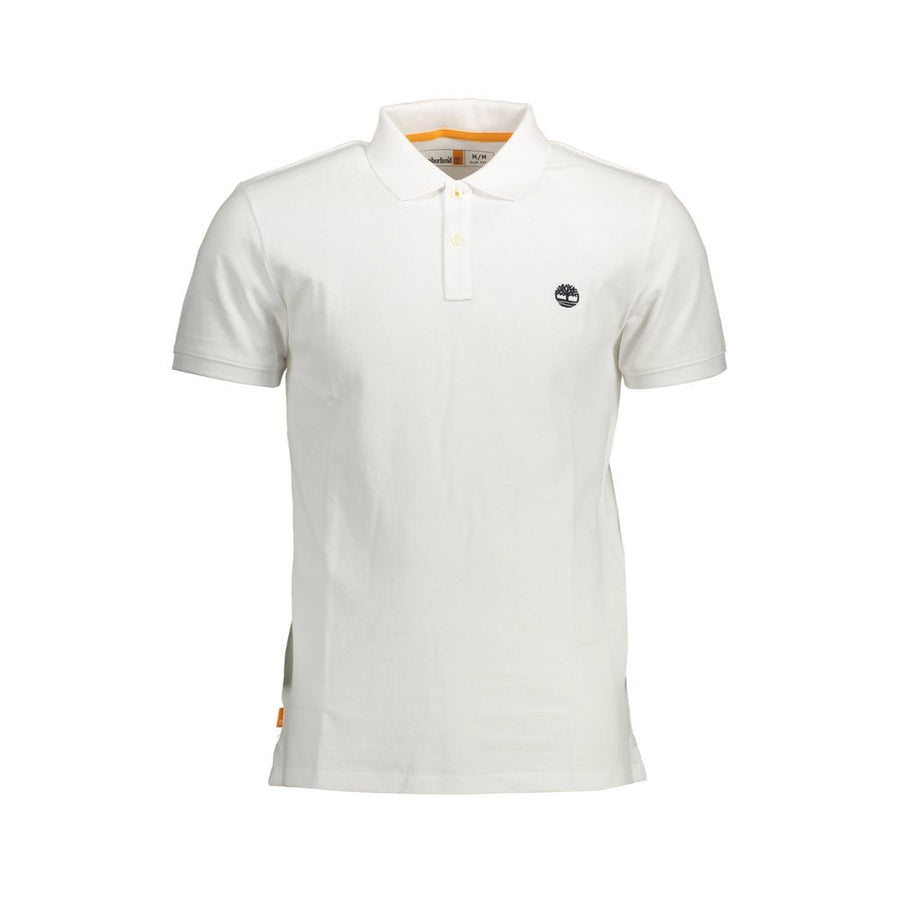 White Cotton Men Polo Shirt