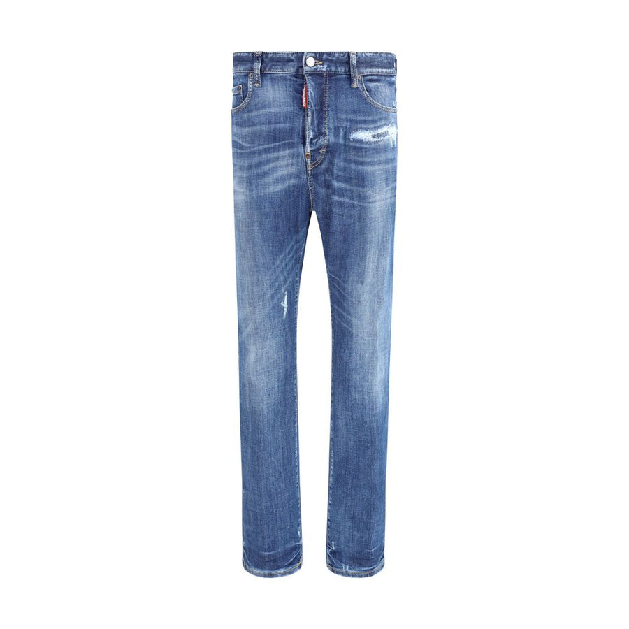 Blue Cotton Skinny Jeans