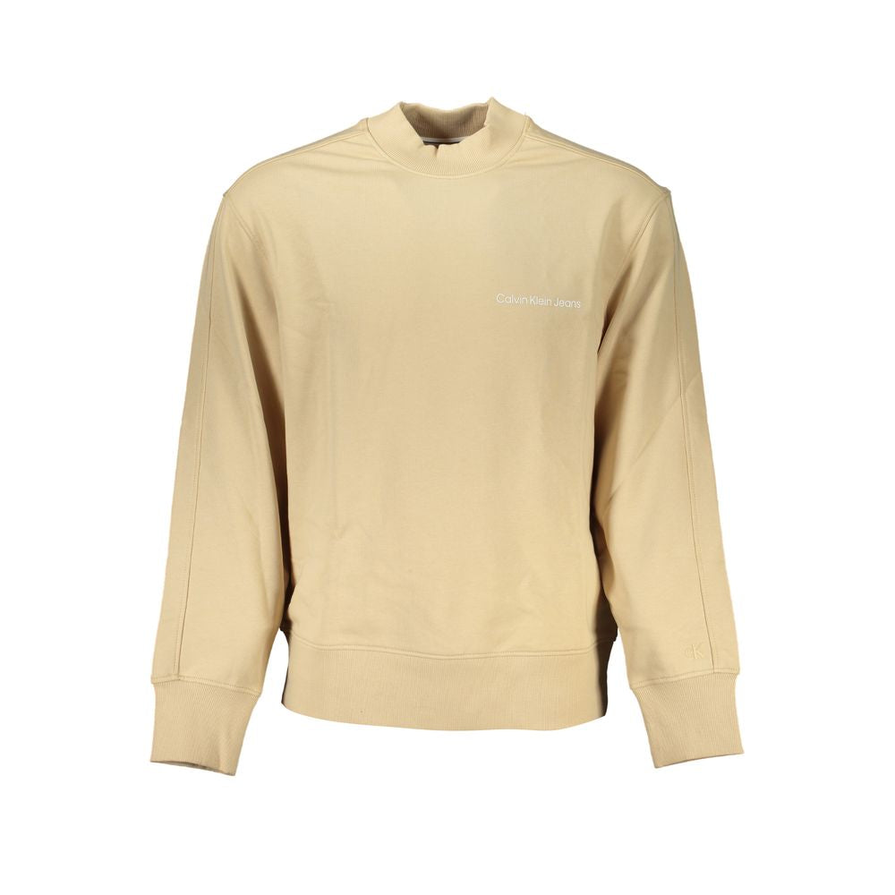 Beige Cotton Men Sweater