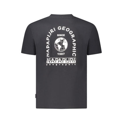 Black Cotton Men T-Shirt