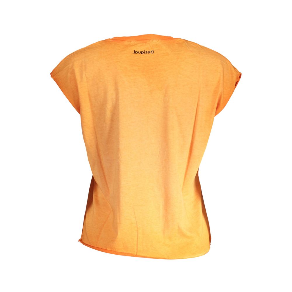 Orange Cotton Women T-Shirt