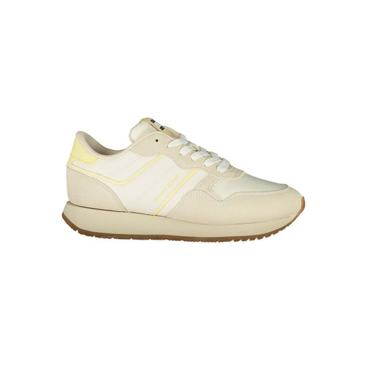 Beige Leather Women Sneaker