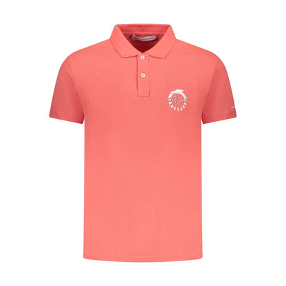 Pink Cotton Men Polo Shirt