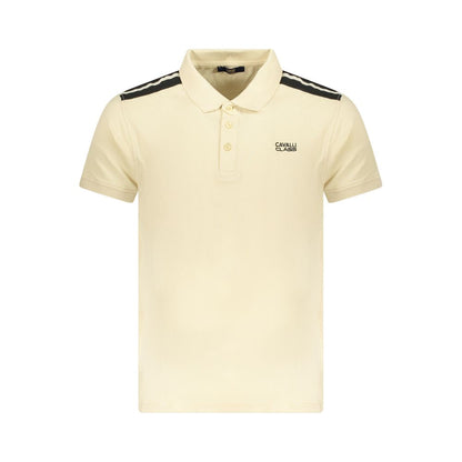 Beige Cotton Men Polo Shirt