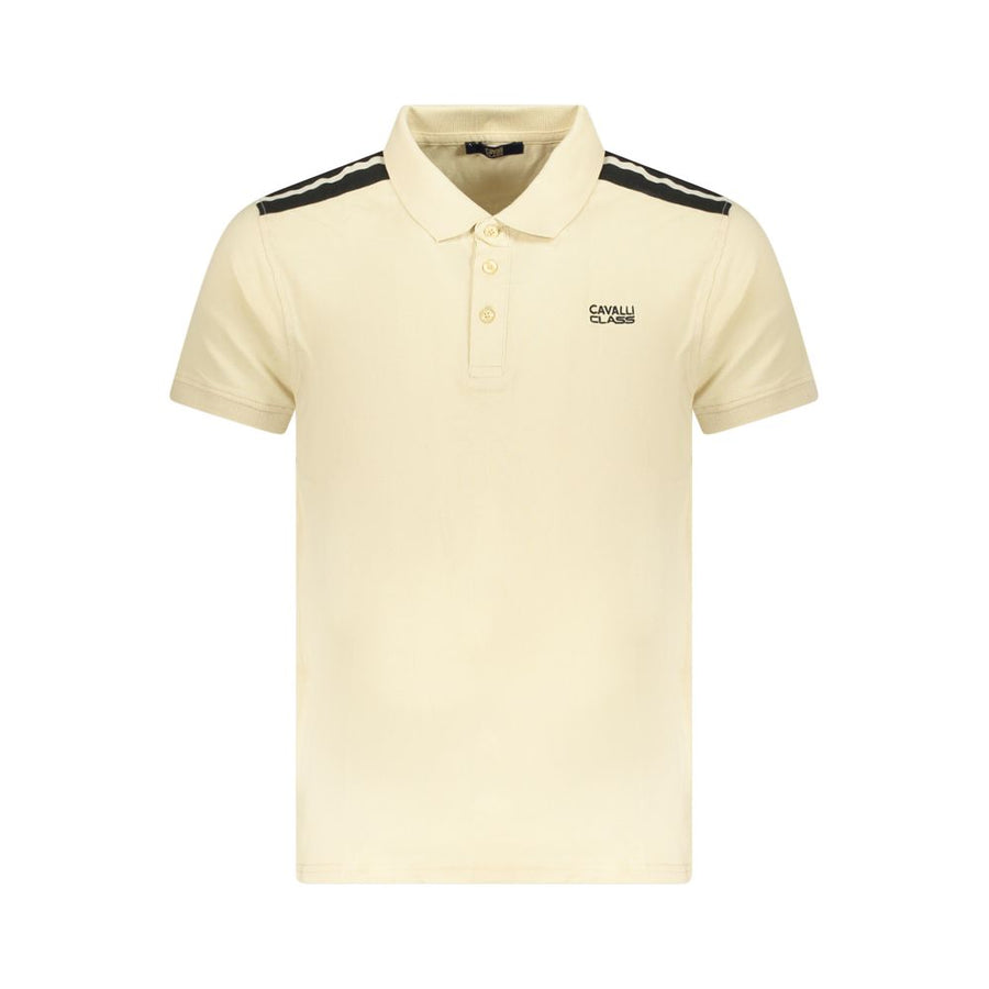 Beige Cotton Men Polo Shirt