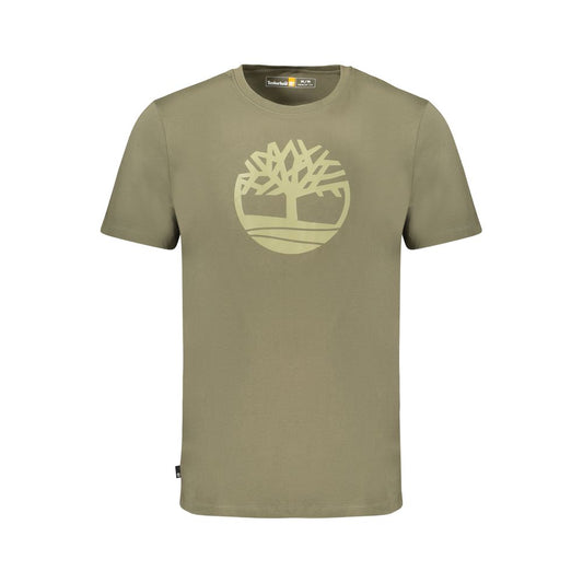 Green Cotton Men T-Shirt