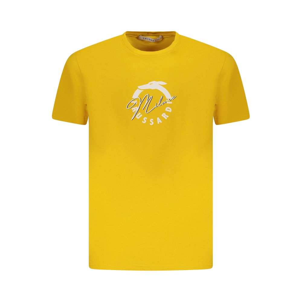 Yellow Cotton Men T-Shirt