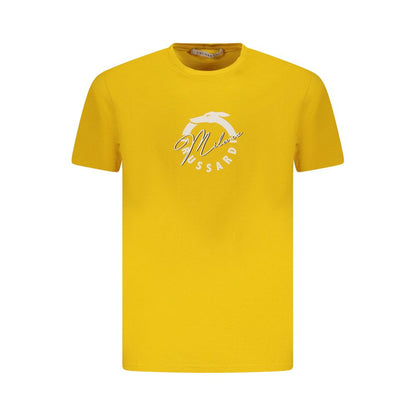 Yellow Cotton Men T-Shirt
