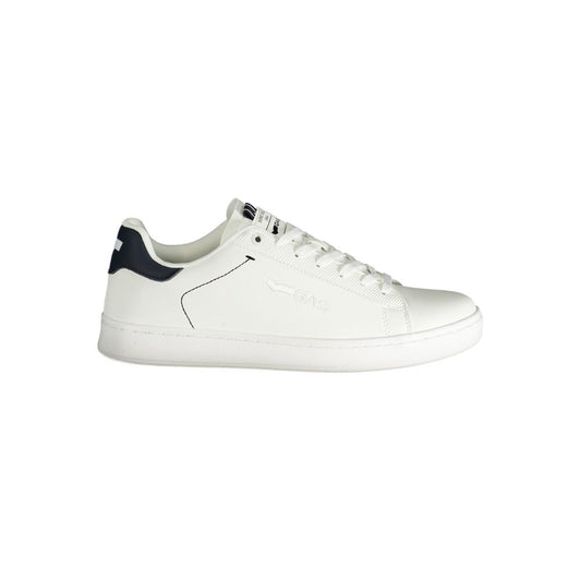 White Polyester Men Sneaker