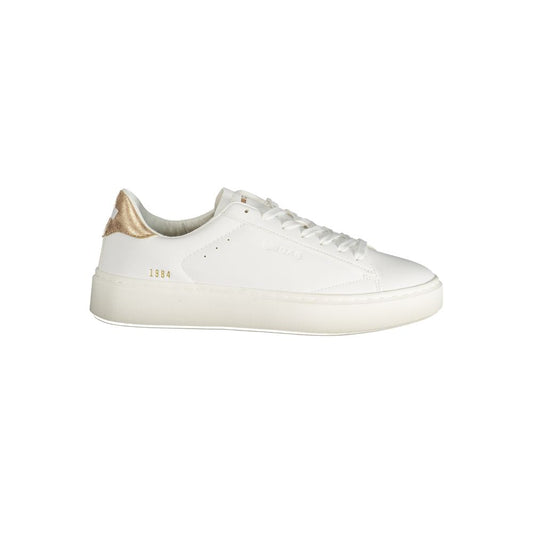 White Polyester Women Sneaker