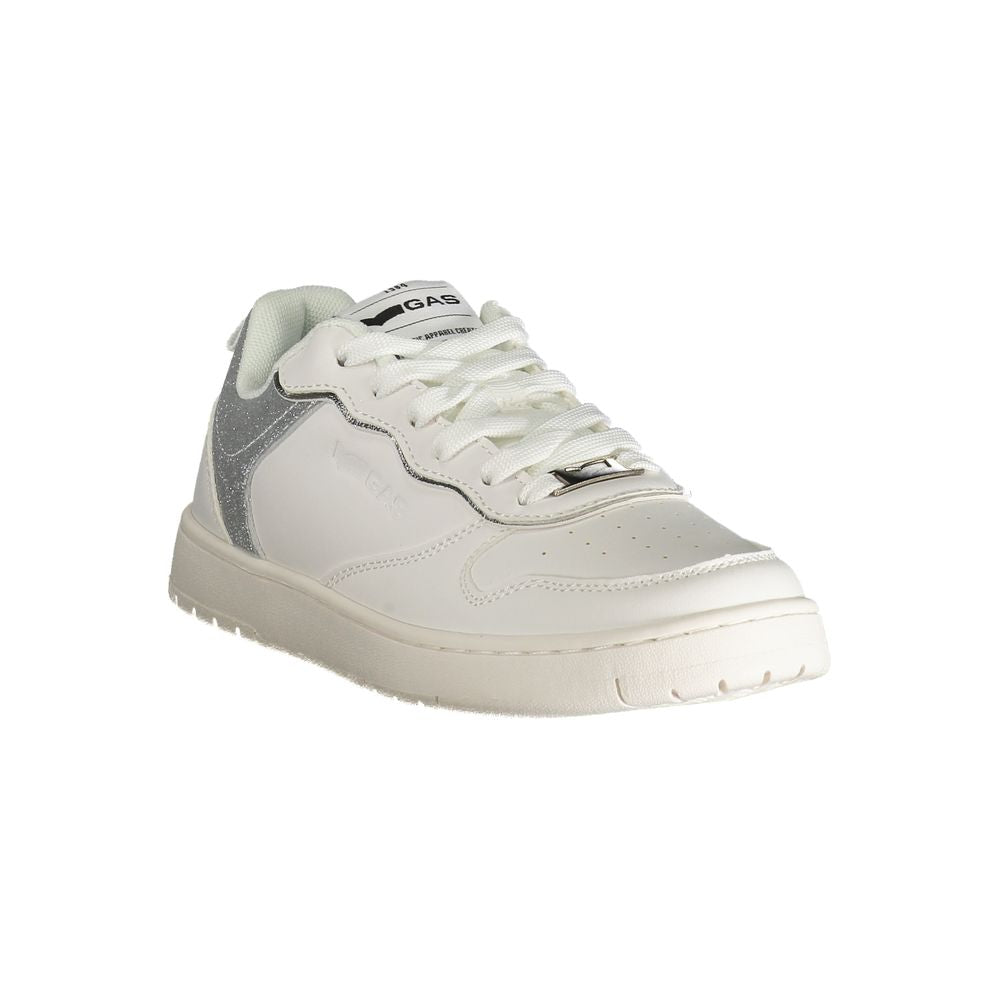 White Polyester Women Sneaker