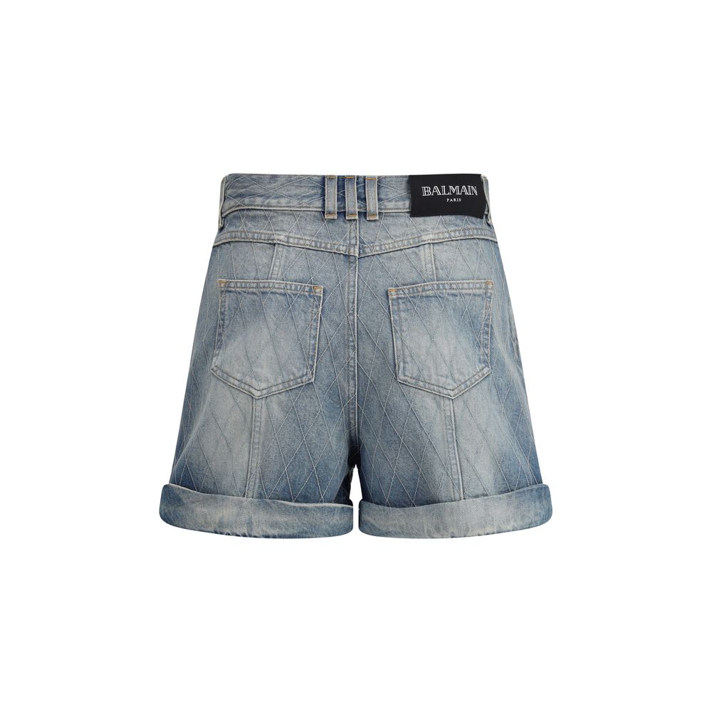 Light Blue Cotton Bermuda Shorts