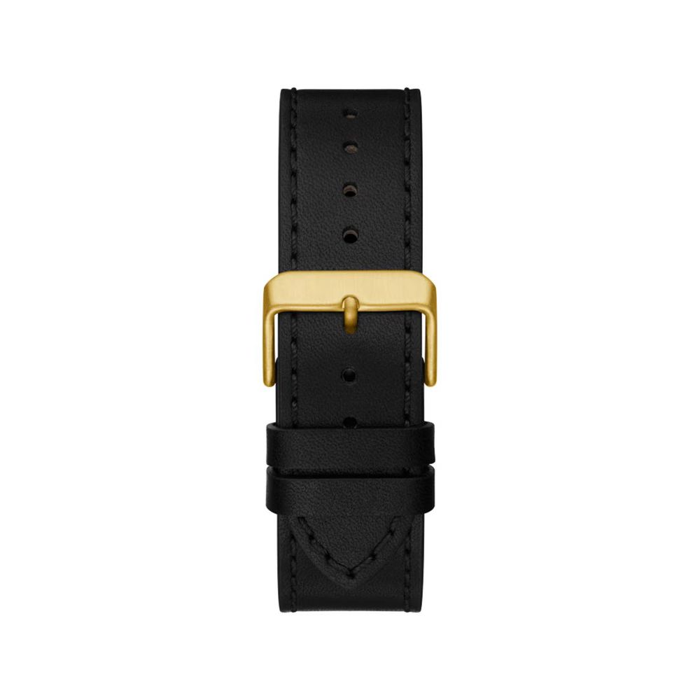Black Leather Bracelet Watch