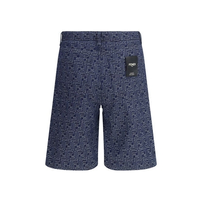 Blue Cotton Bermuda Shorts