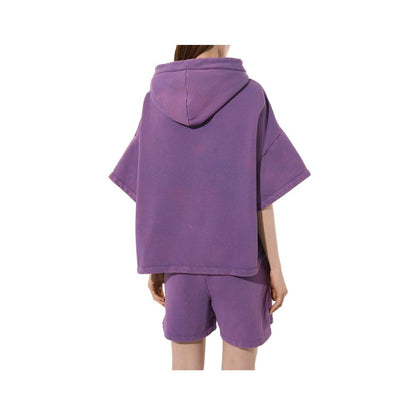 Purple Cotton Women Hoodie