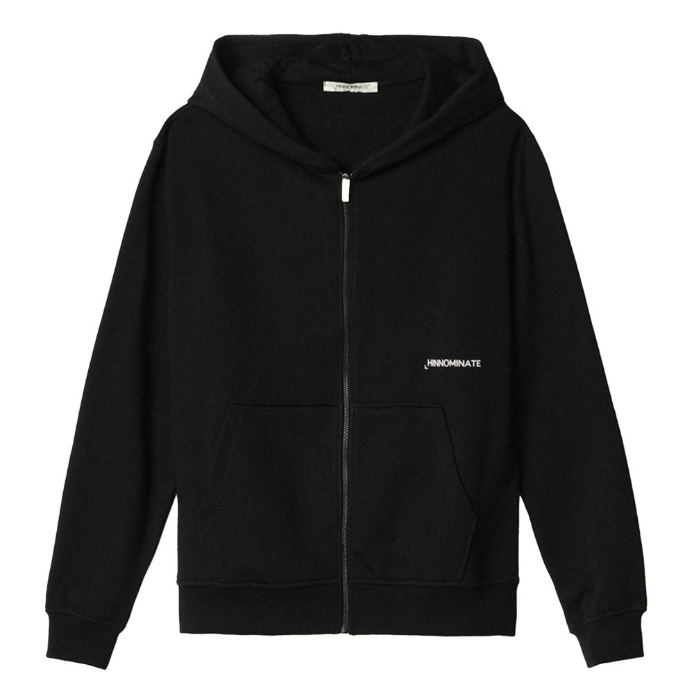 Black Cotton Men's Hooded Sweater