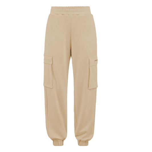 Beige Polyester Women Pants