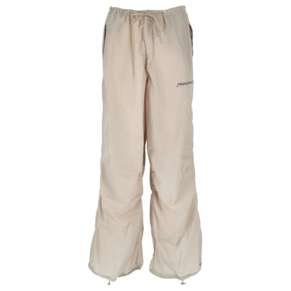 Beige Nylon Women's High-Waisted Trouser
