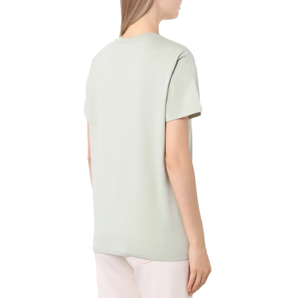 Green Cotton Women T-Shirt