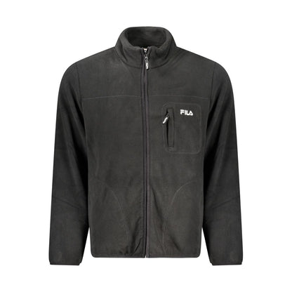 Black Polyester Men Jacket