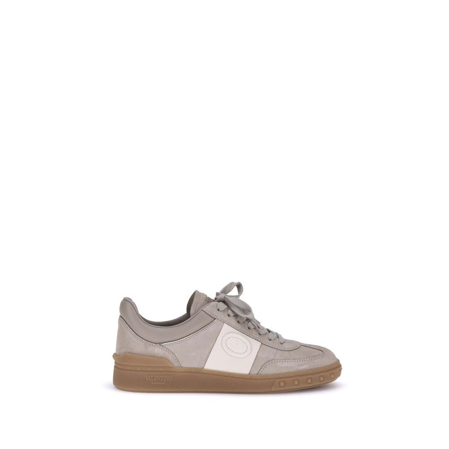 Beige Calf Leather Bos Taurus Low Top Sneakers