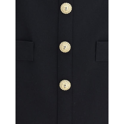 Black Fleece Wool Casual Dress