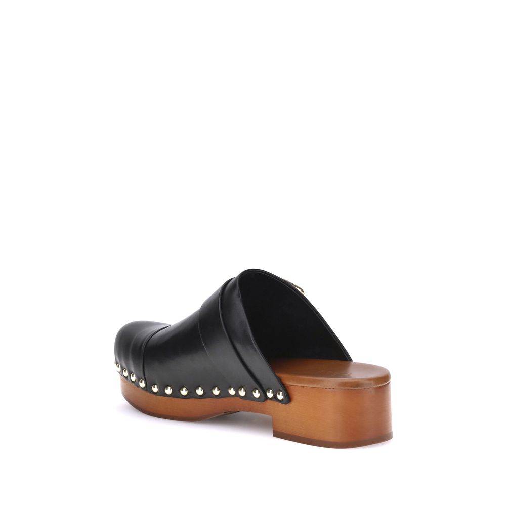 Black Calf Leather Bos Taurus Clogs