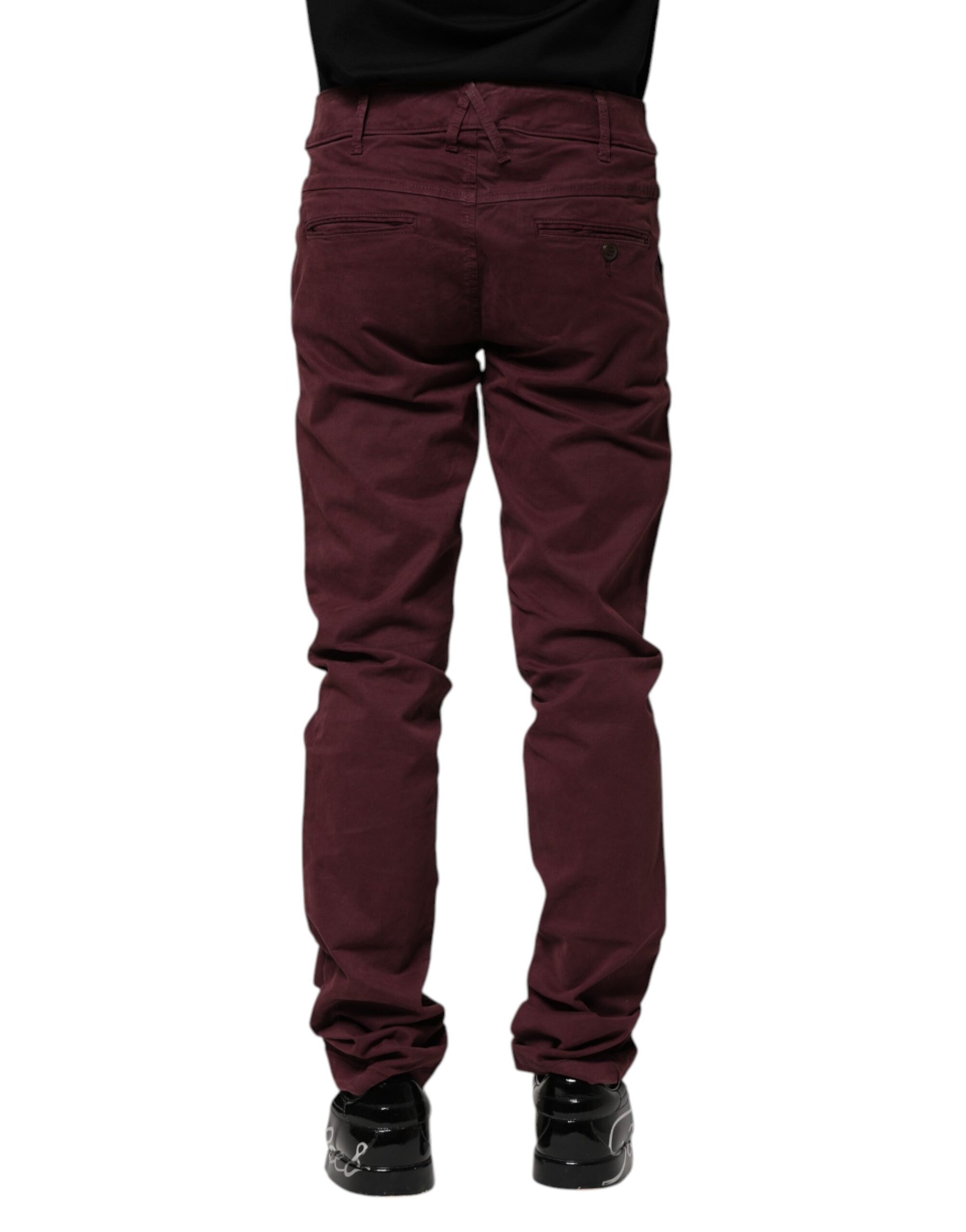 Maroon Cotton Stretch Skinny Fit Men Denim Jeans