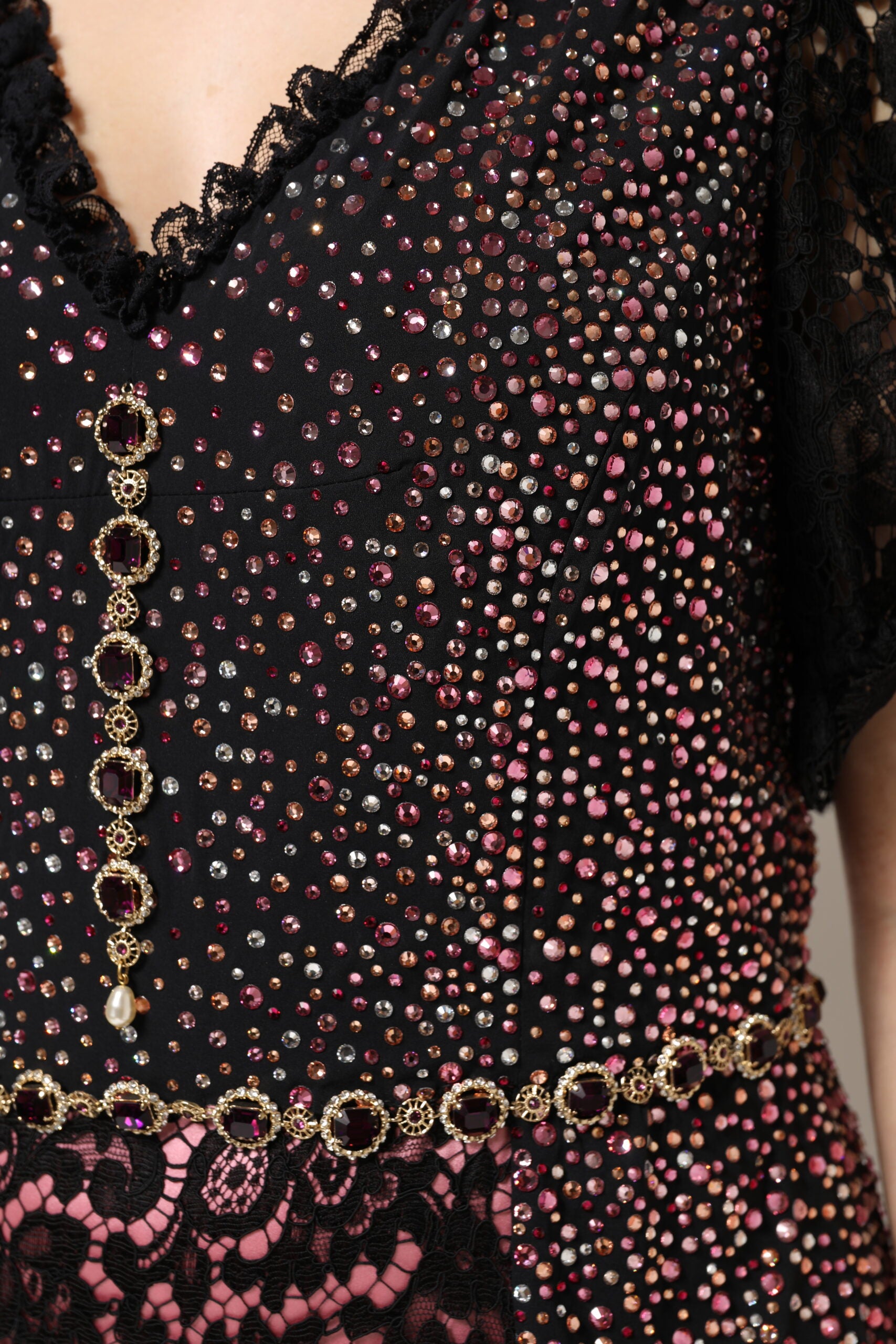 Multicolor Embellished Mermaid Gown Dress