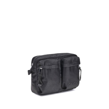 Black Polyester Shoulder Bag