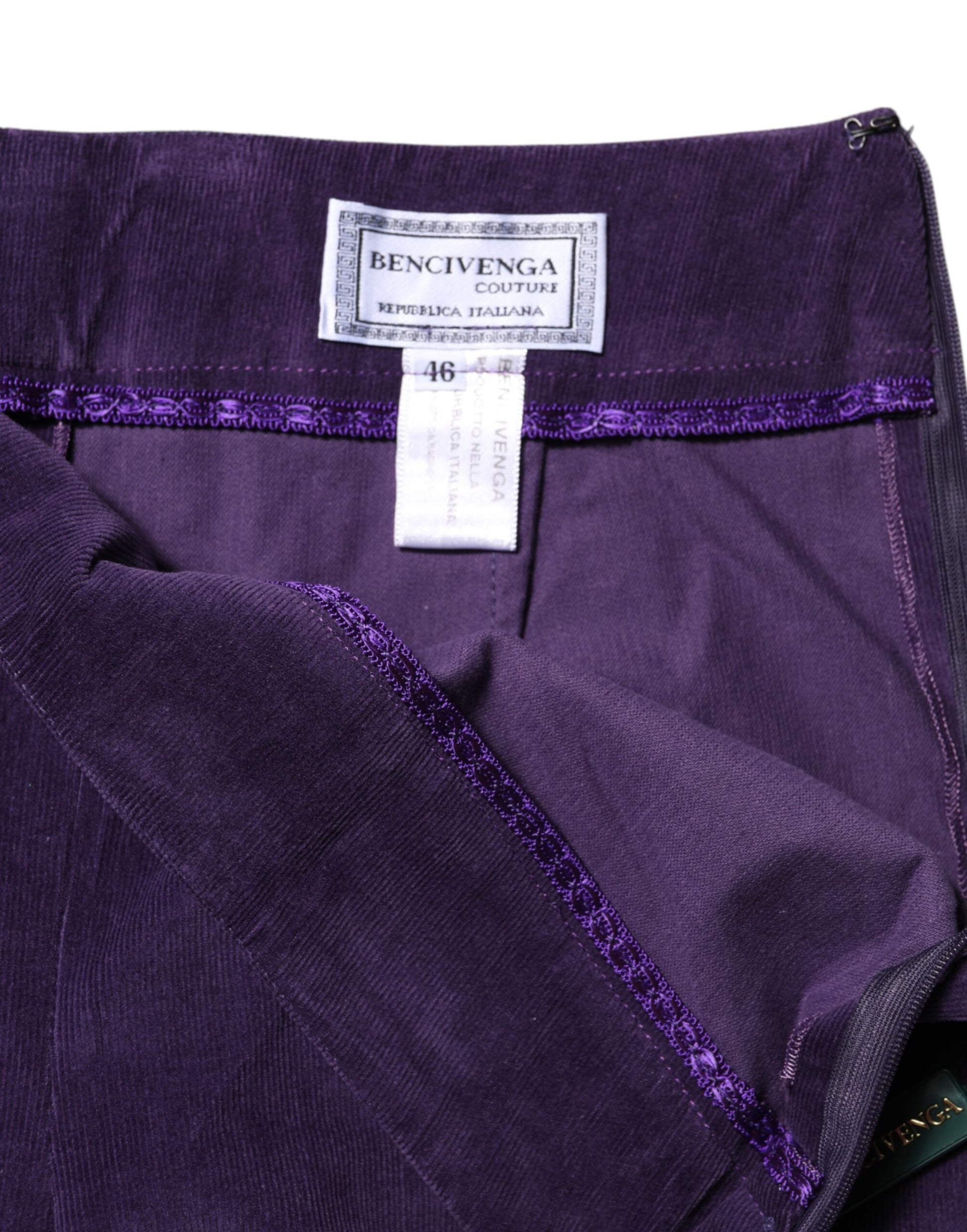Purple High Waisted Flared Pants
