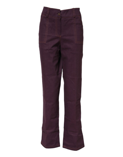 Purple High Waisted Tapered Pants