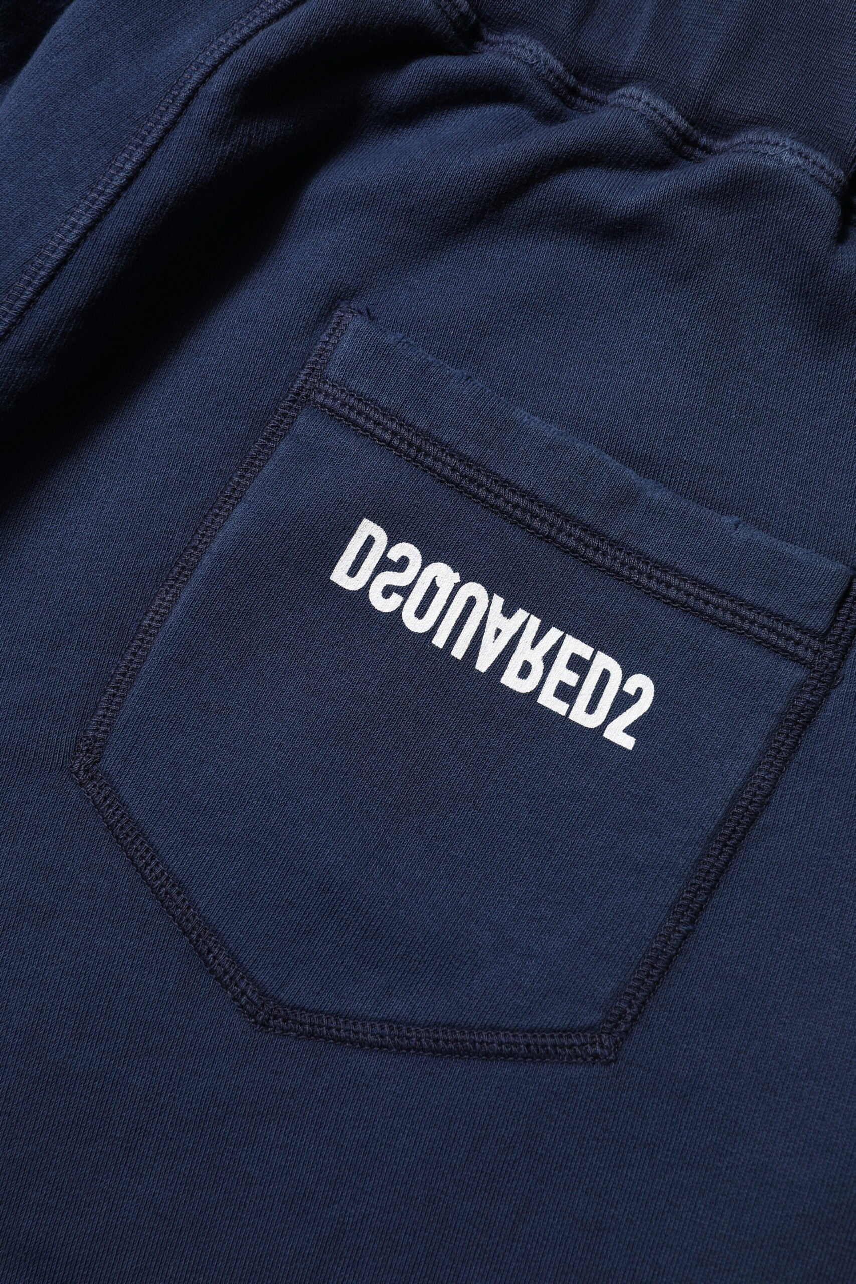 Blue Cotton Mid Waisted Jogger Pants