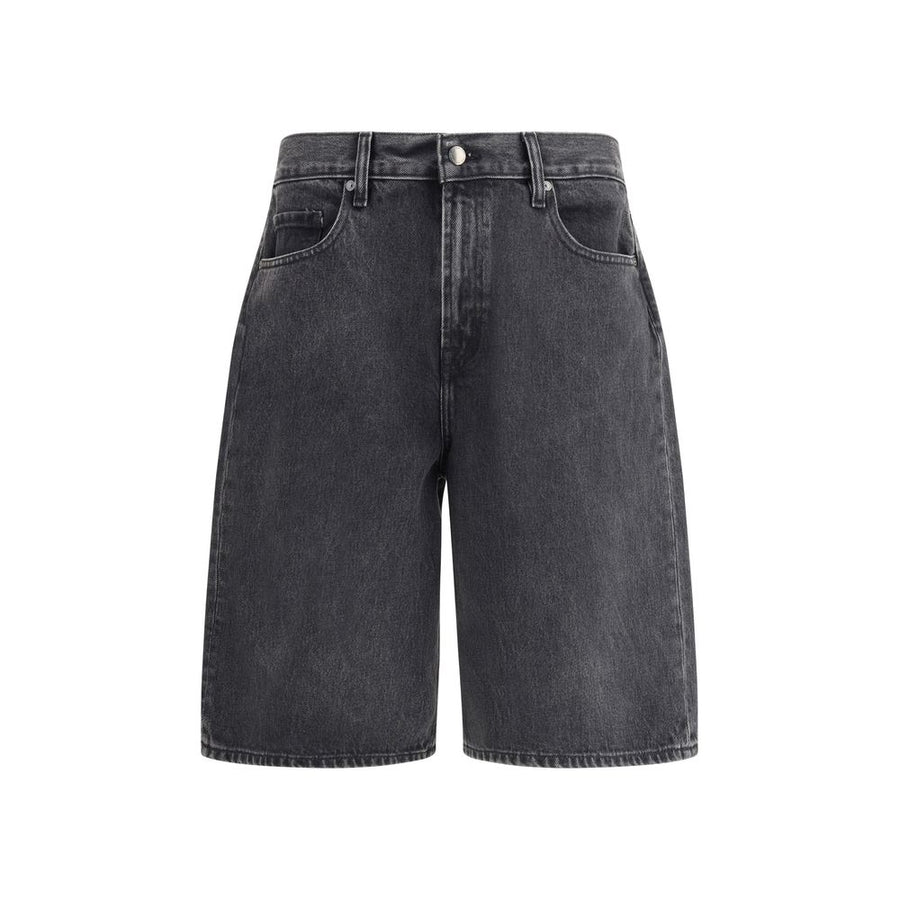Black Cotton Bermuda Shorts