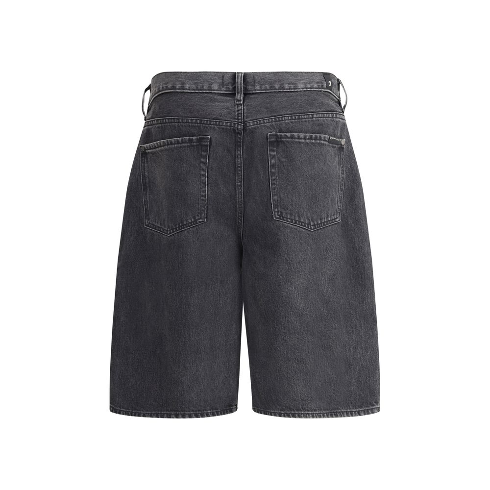 Black Cotton Bermuda Shorts
