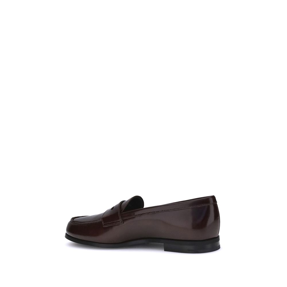 Brown Calf Leather Bos Taurus Slip-On Loafers