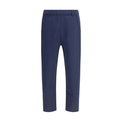 Blue Polyester Casual Pants