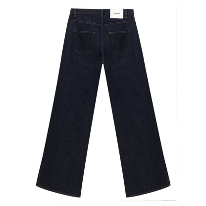 Blue Cotton High-Waisted Jean