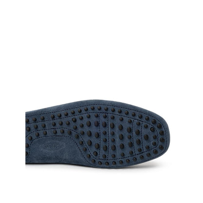 Blue Suede Leather Moccassin