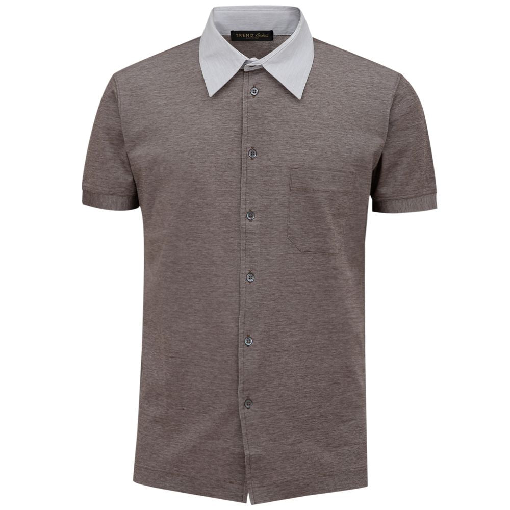 Bicolor Cotton Shortsleeve Shirt