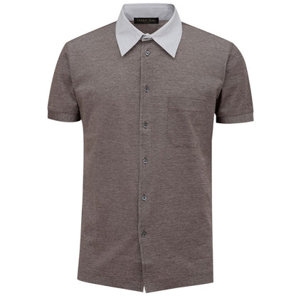 Bicolor Cotton Shortsleeve Shirt