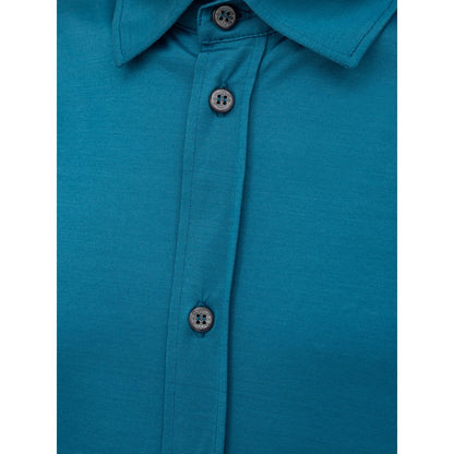 Blue Cotton Shortsleeve Shirt